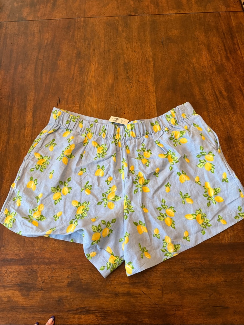 LOFT Light Blue Lemon High-Rise Shorts XL - Picture 4 of 6